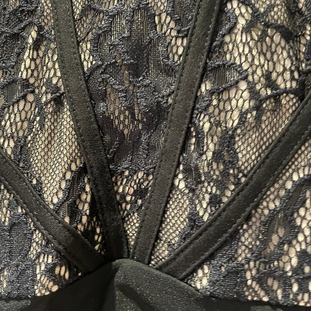 Lulus Cocktail Moment Black Lace Bustier Bodycon Dress, Size Medium - Picture 3 of 9